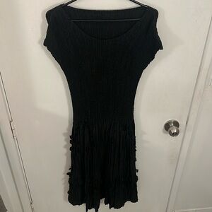 Black Crepe Midi Dress